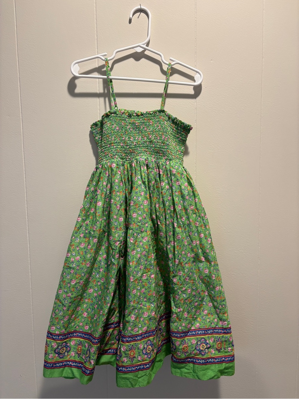Ralph Lauren Green Floral Smocked Sundress